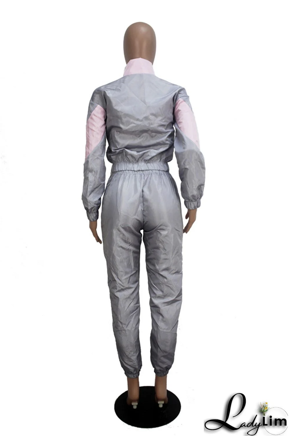 Blue Fashion Casual Patchwork Solid Split Joint Zipper Collar Long Sleeve Two Pieces(Without Pocket)