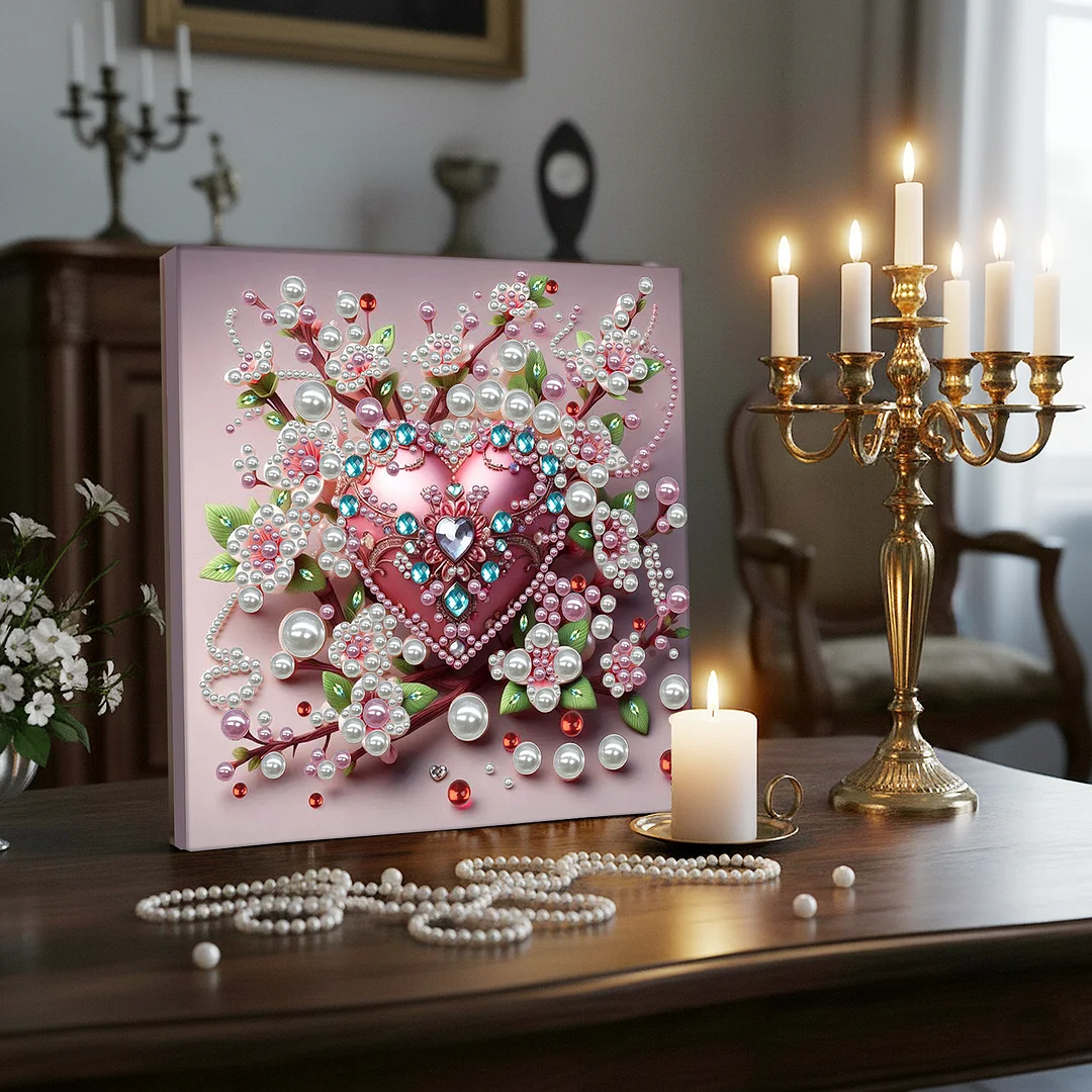 Love - DIY Pearl Diamond Art Kit With Frame 30*30cm