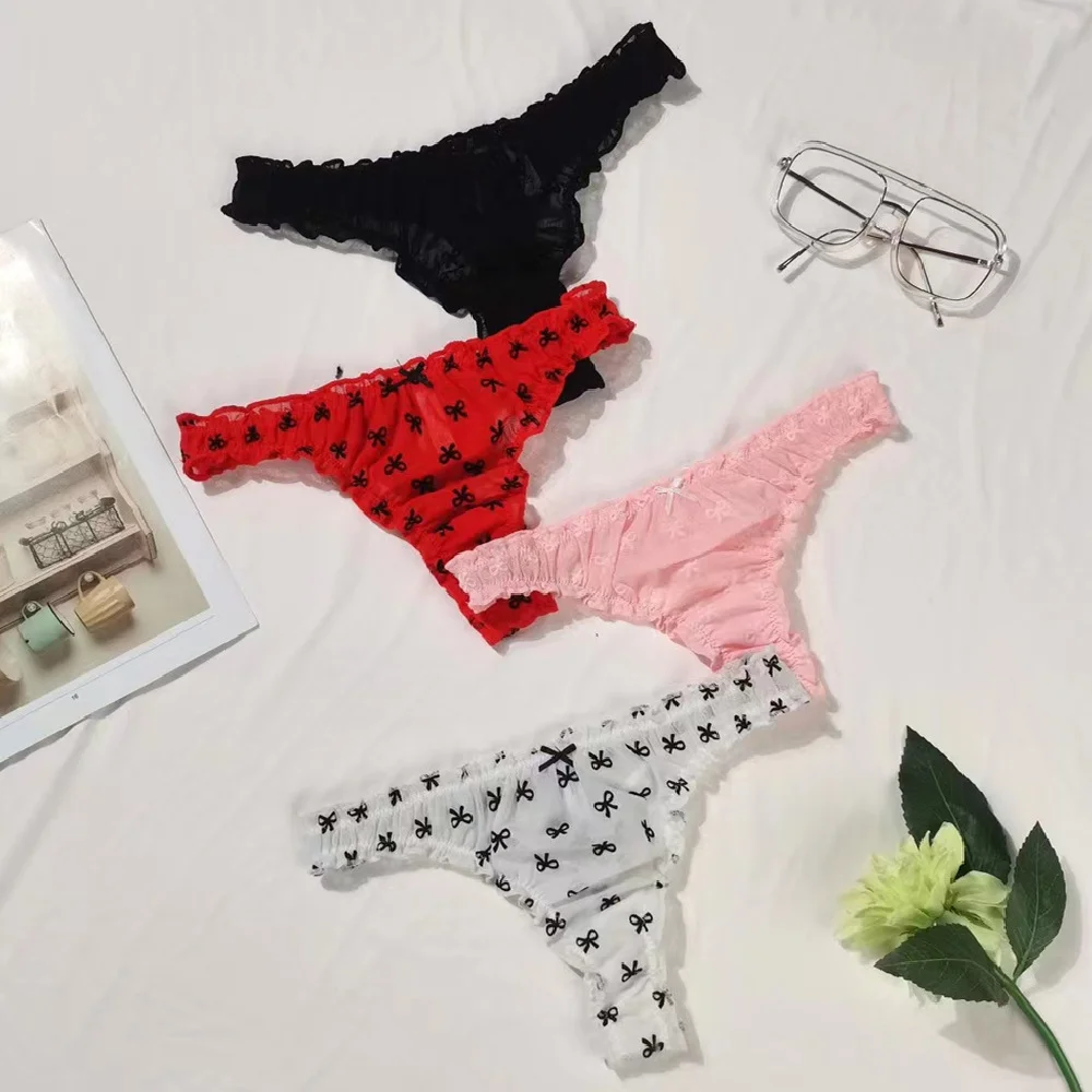 Athvotar Athvotar Edge Bow Net Tlove Trousers Elastic Good T Trousers Women T-Tong Tong