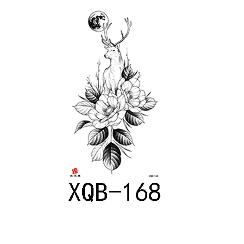 Small full arm waterproof tattoo stickers fierce wolf head animal arm lasting European and American tattoo stickers