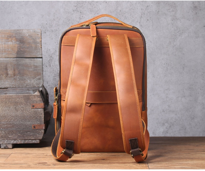 Color Brown Back Display of Backpack