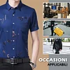 Gioiacombo&trade; Camicia da uomo stampata a maniche corte in seta di ghiaccio