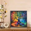 Bunter Baum des Lebens - runder Bohrer Diamantmalerei - 30*30cm
