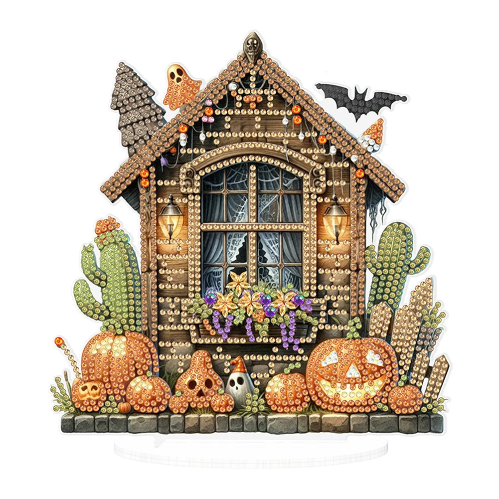 DIY Halloween House Acrylic Special Shape Diamond Painting Desktop Ornaments