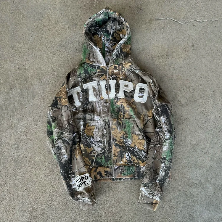 05 Camouflage casual street zipper hoodie