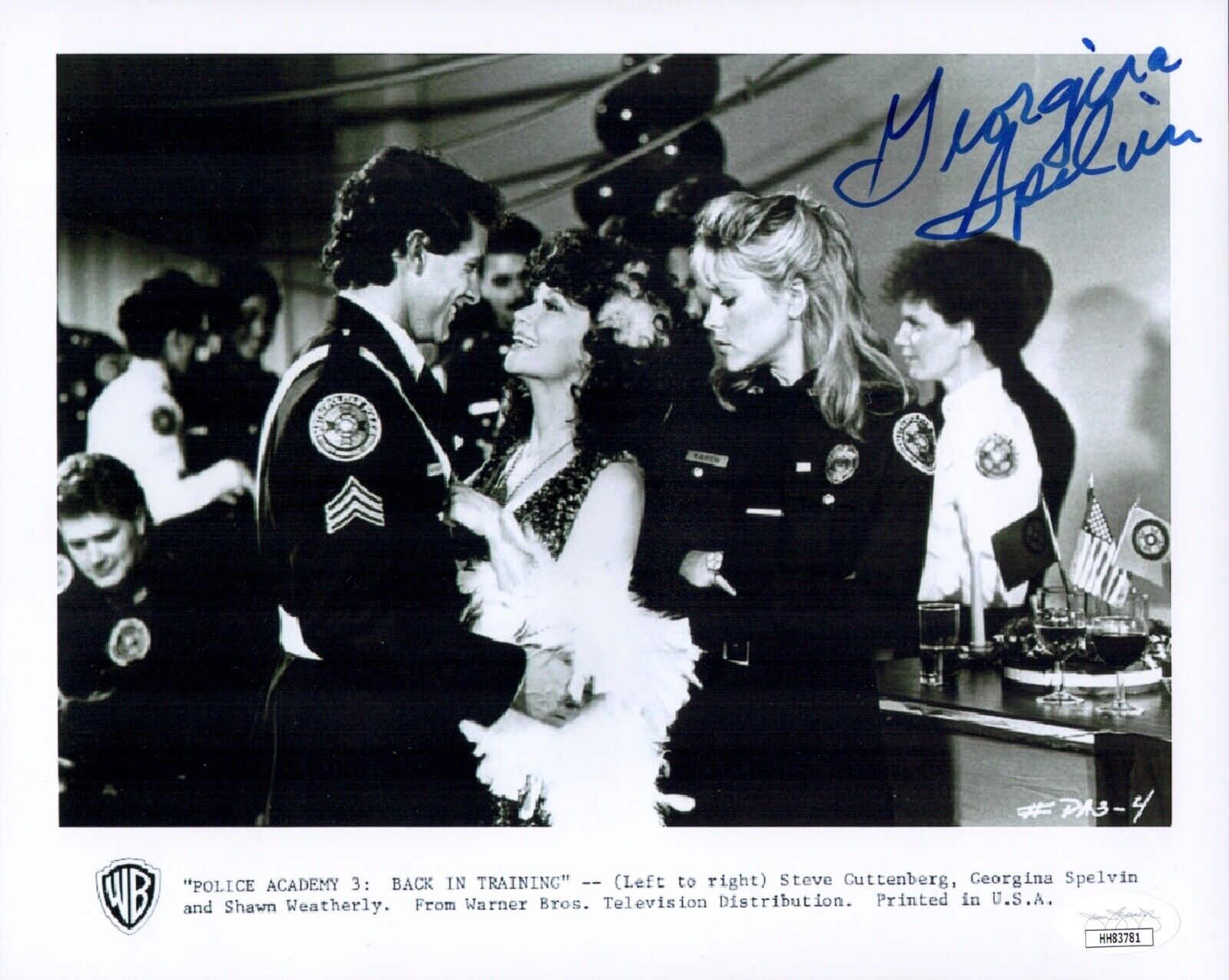 GEORGINA SPELVIN Signed POLICE ACADEMY 8x10 Photo Poster painting Actress Autograph JSA COA Cert