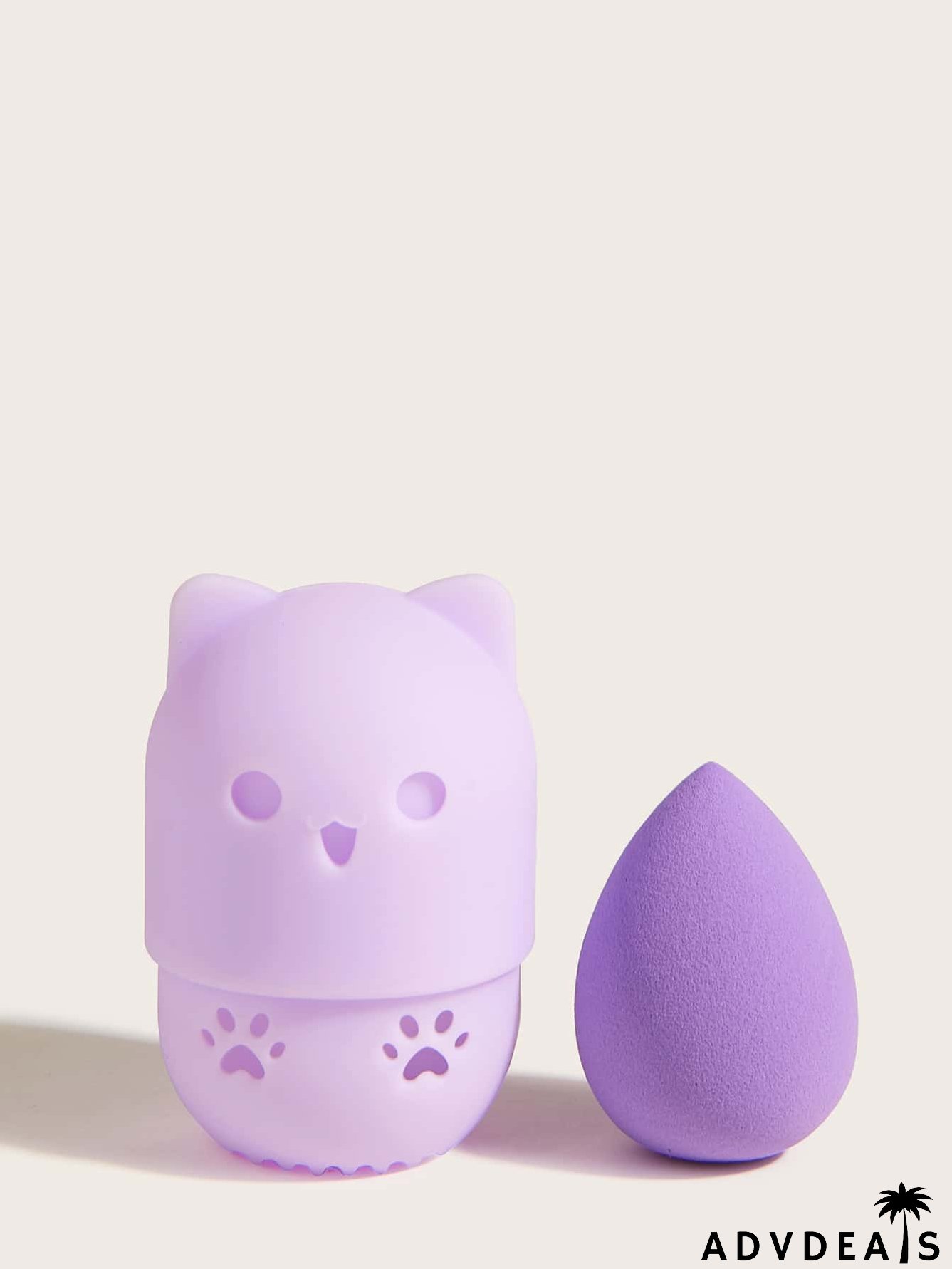 1pc Water-drop Makeup Sponge With 1pc Storage Box