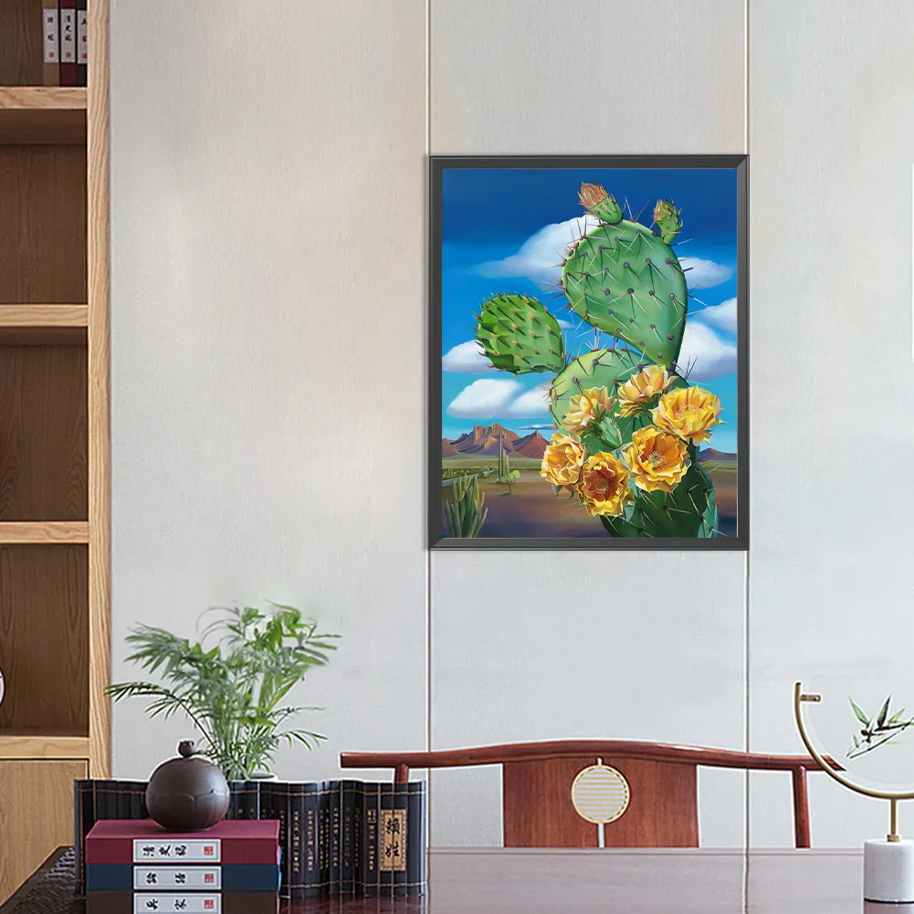 Full Round Diamond Painting 40*50cm - Cactus Flower