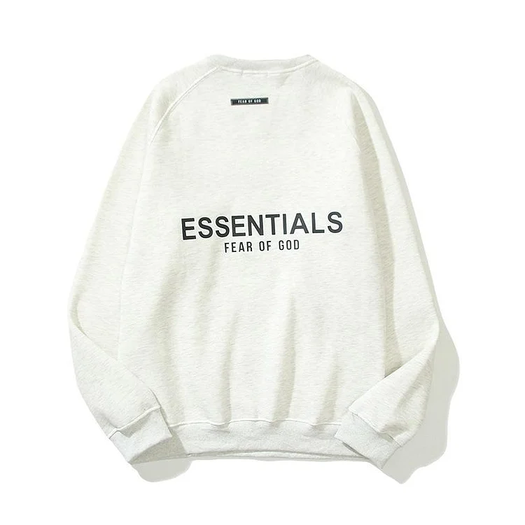 Fog Essentials Long Sleeve round Neck Sweatshirt Fog Younger Brother Seven Seasons Double Line Adhesive Letter Crew Neck Pullover Long Sleeve