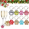 8PCS DIY Diamond Painting Art Wine Glass Charms Paws Pendant Kits