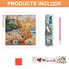 Roses en conque kits d&rsquo;art en diamant &agrave; perceuse carr&eacute;e 5D en forme de maison, id&eacute;es cadeaux pour adultes/d&eacute;butants, d&eacute;corations murales &agrave; points de diamant, peintures art et arts illustr&eacute;s, kits de peinture &agrave; strass en cristal en diamant 13,78x13,78 pouc
