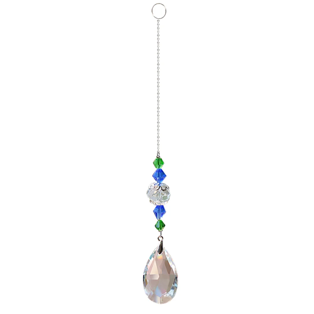Crystal Glass Clear Chandelier Pendant Faceted Prism Part Hanging Decor G)