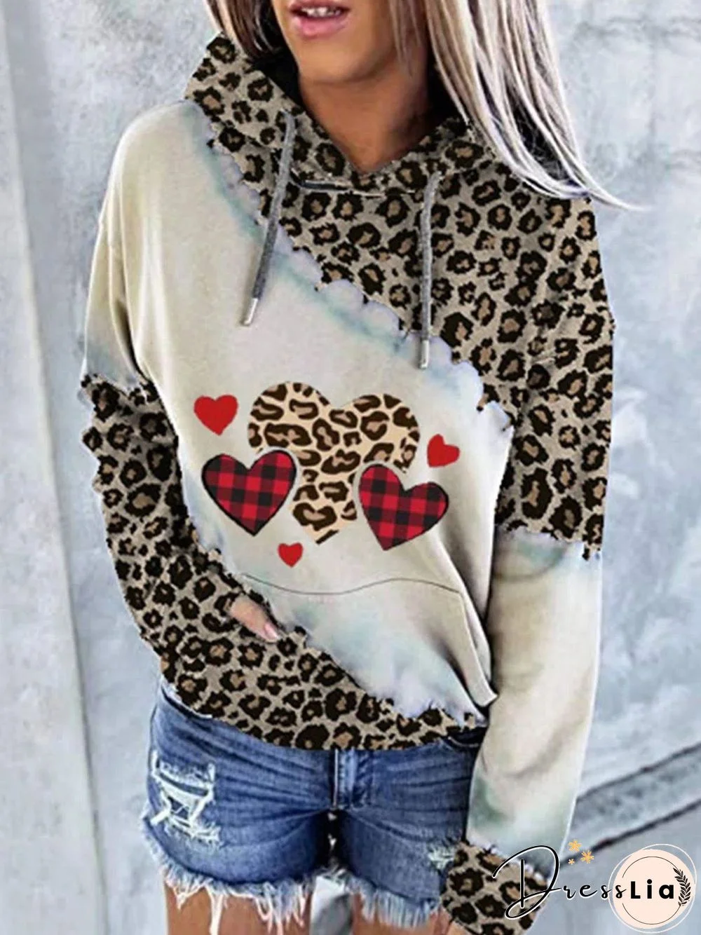 Fashion Printed Loose Hoodie