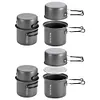 2Pcs Camping Cooking Pot Aluminum Alloy Backpacking Pot Gear for Trekking Hiking