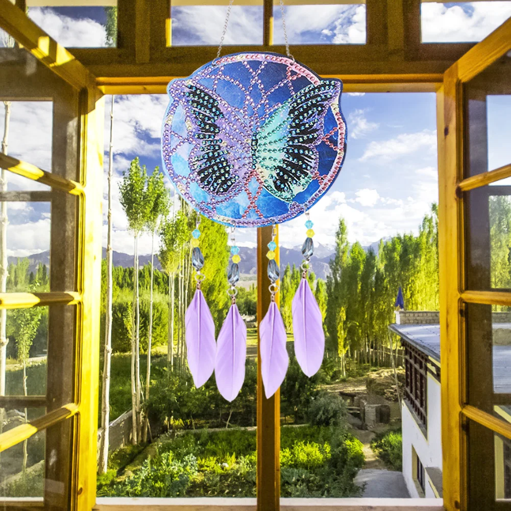DIY Diamond Painting Dream Light Catcher Wind Chime - Butterfly
