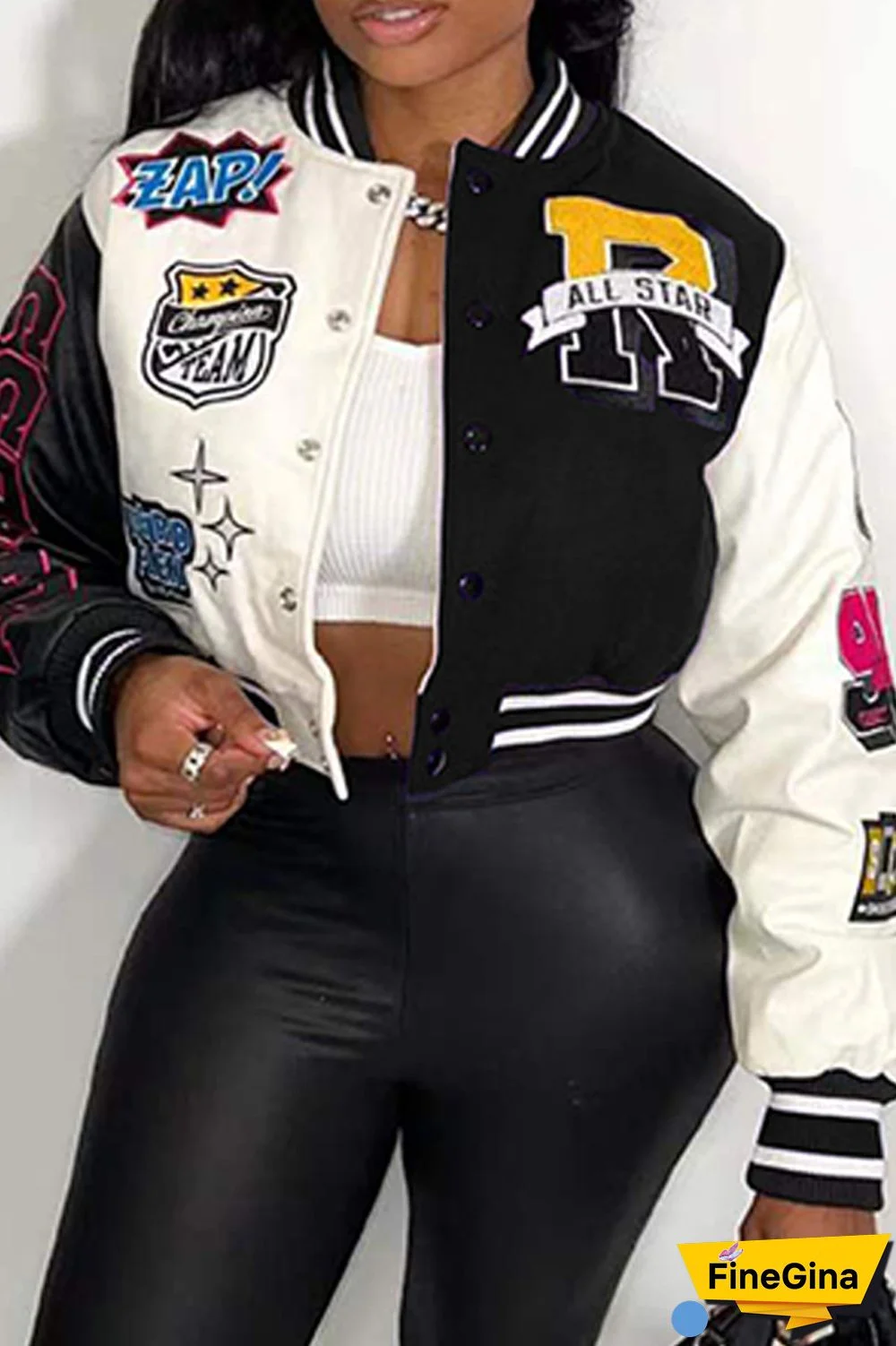 Red Casual Print Patchwork O Neck Outerwear