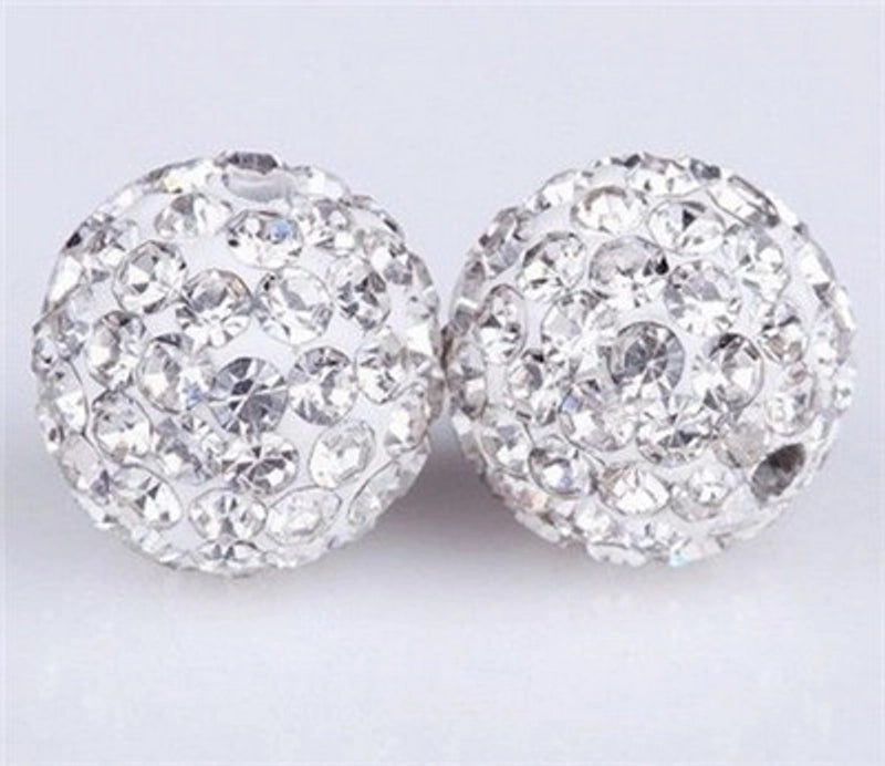 50 Pieces 35mm 4mm Soft Clay Artificial Rhinestones Round Beads