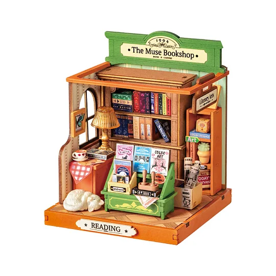 Rolife The Muse Bookshop DIY Miniature House DS040 | Robotime Online