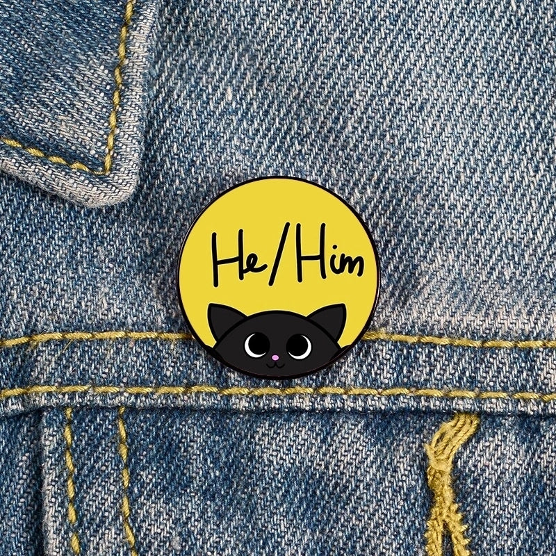 Cartoon Style Pin Cat Zinc Alloy Printing Unisex Brooches