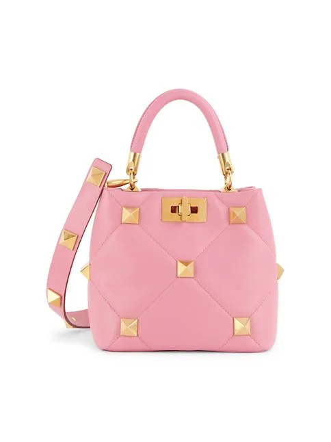 Valentino Garavani Small Roman Stud Leather Top Handle Bag