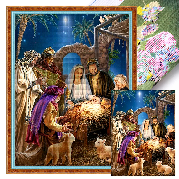 Nativity 11CT Stamped Cross Stitch 50*65CM