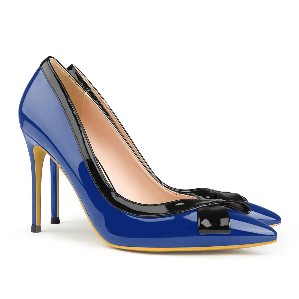 100mm Bow Fashion High Heels Sexy Prom Mixed Color  Stiletto Heels-vocosishoes