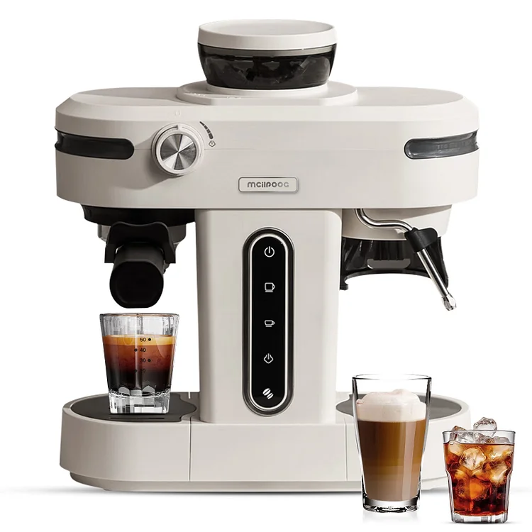 All-in-One Espresso Maker with Grinder and Steam Wand