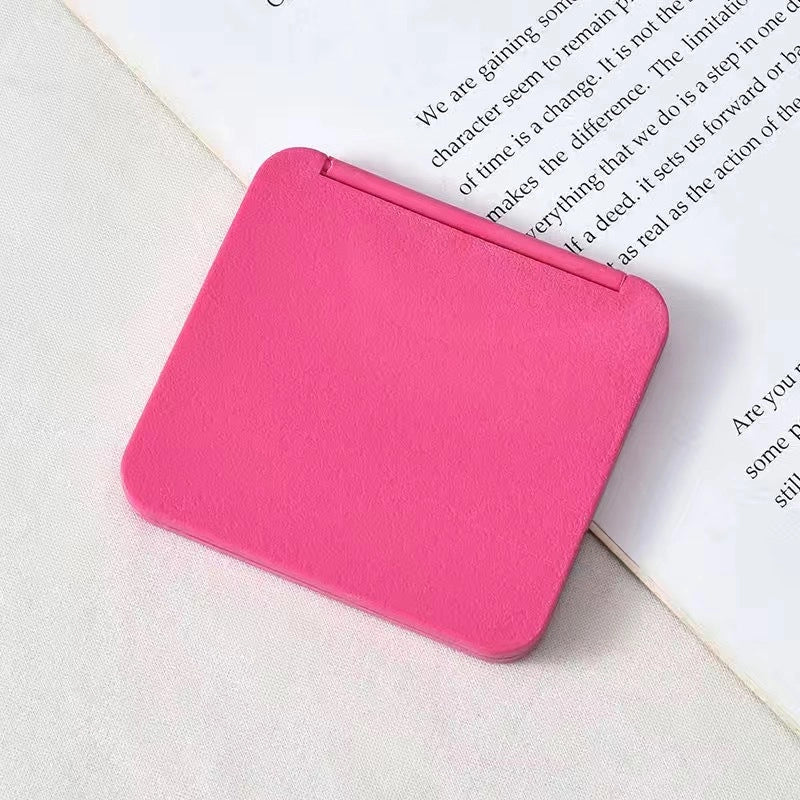 Small Mirror Carry-on Mini Makeup Mirror Double-sided Portable Student Dormitory Handheld Folding Mirror Household Female
