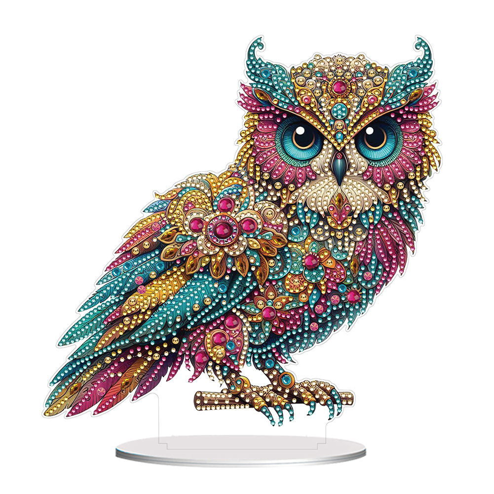 Acrylic Special Shape Owl 5D DIY Diamond Painting Tabletop Decorations