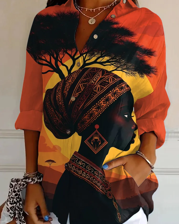 Black Tribal Princess Long Sleeve Shirts
