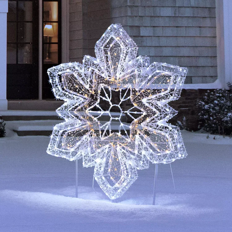 🔥kukelife🔥40" Pre-Lit Iced Snowflake