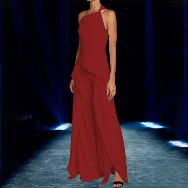 Fashion Solid Color Jumpsuit