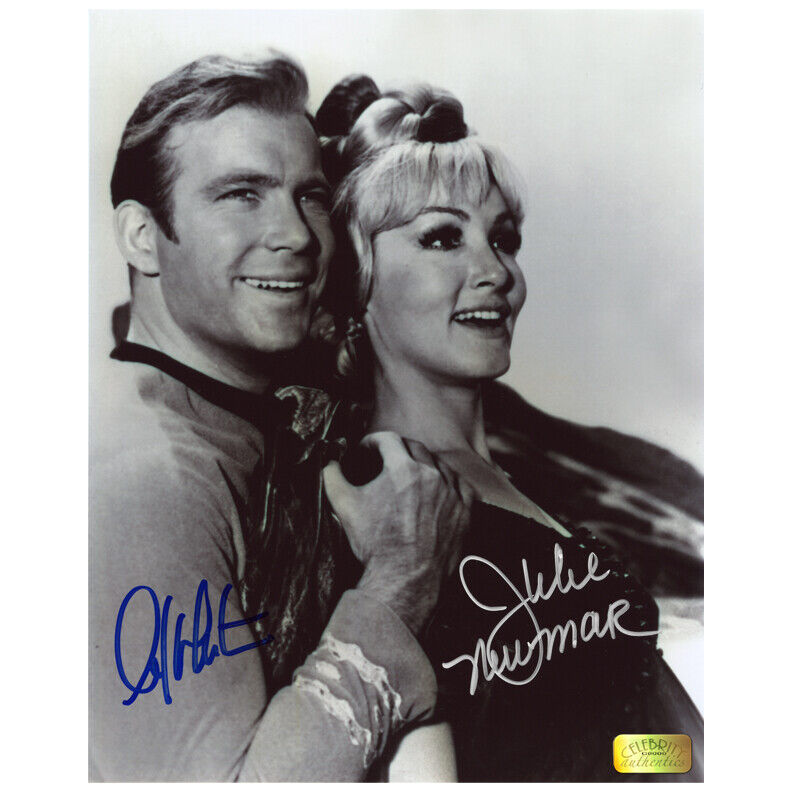 William Shatner and Julie Newmar Autographed Star Trek Kirk and Eleen 8x10 Photo Poster painting