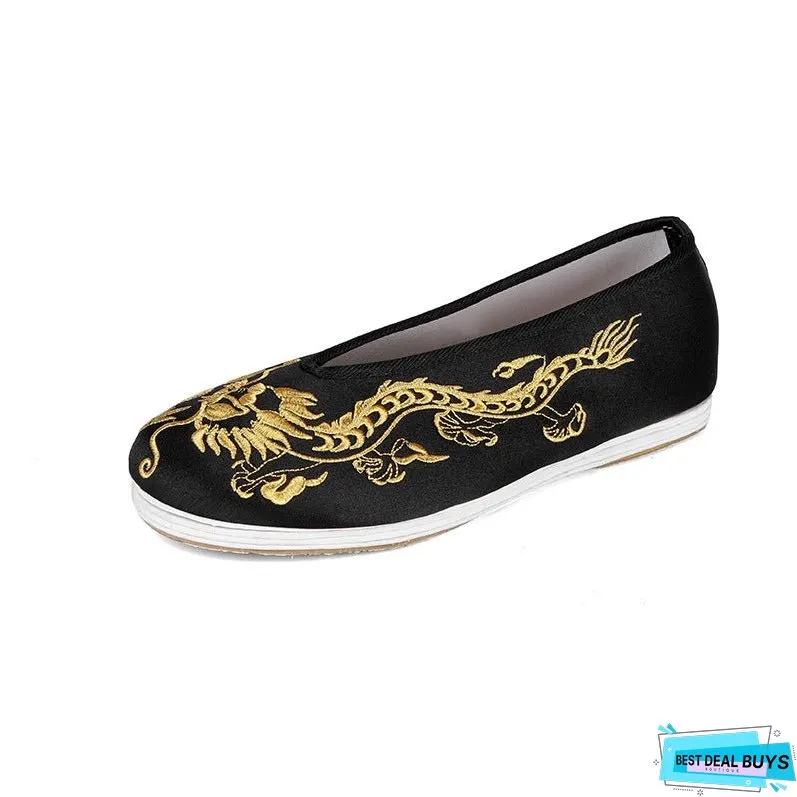Men's Embroidered Bridegroom Flat Bride And Canvas Shoes
