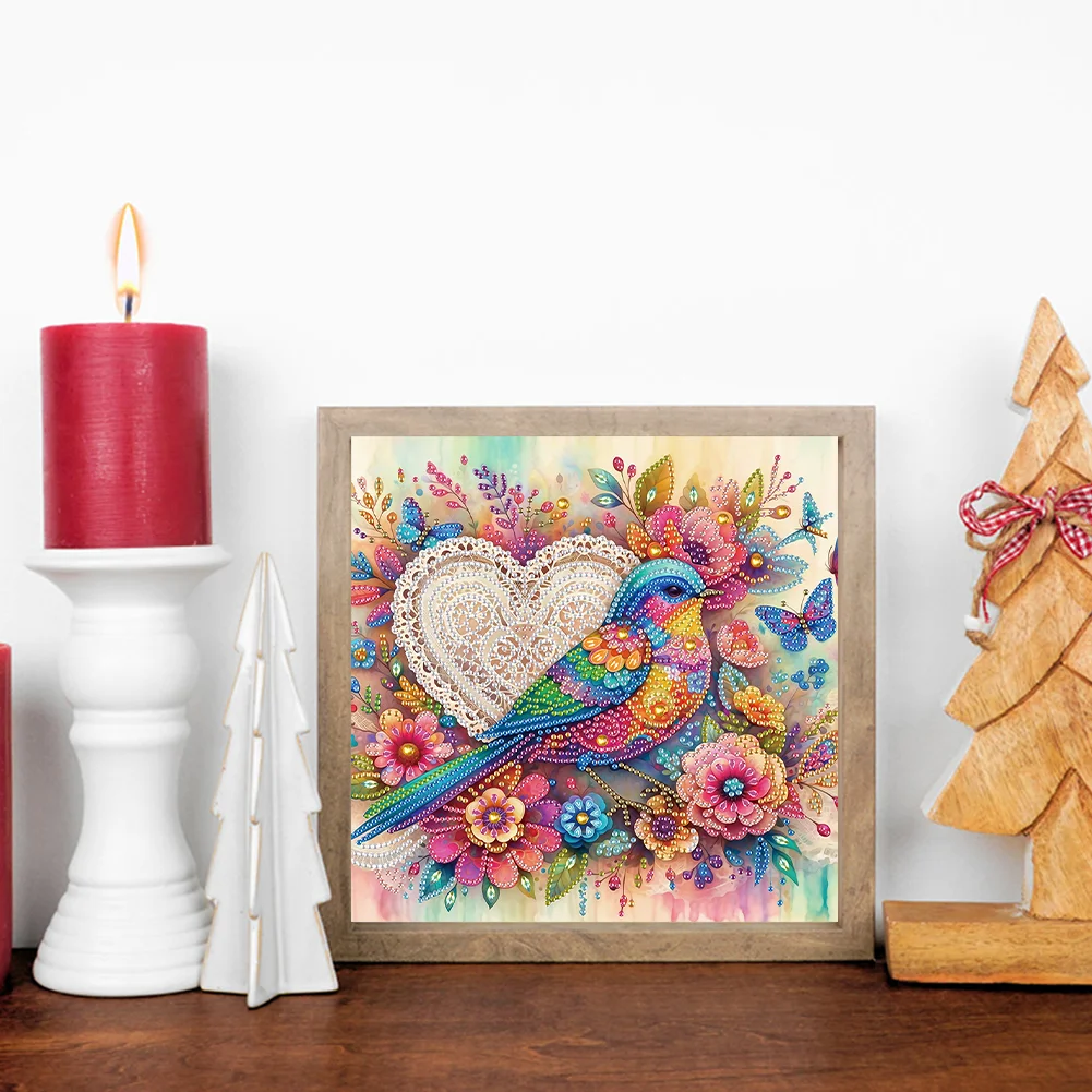 Diamond Painting - Partial Special Shaped Drill - Flower Bird(Canvas|30*30cm)