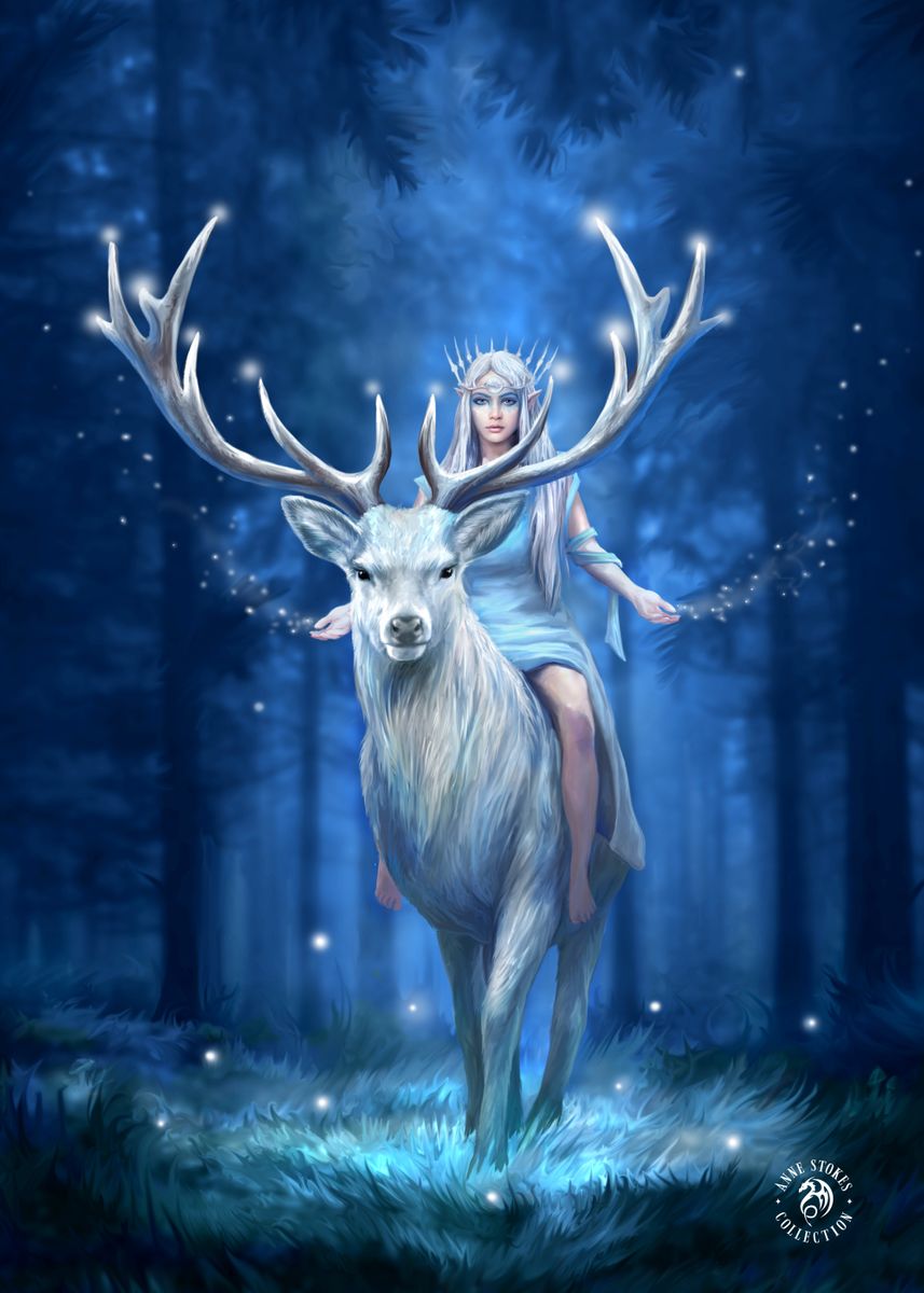 Fantasy Forest Deer Girl 40*50CM(Canvas) Full Round Drill Diamond Painting gbfke