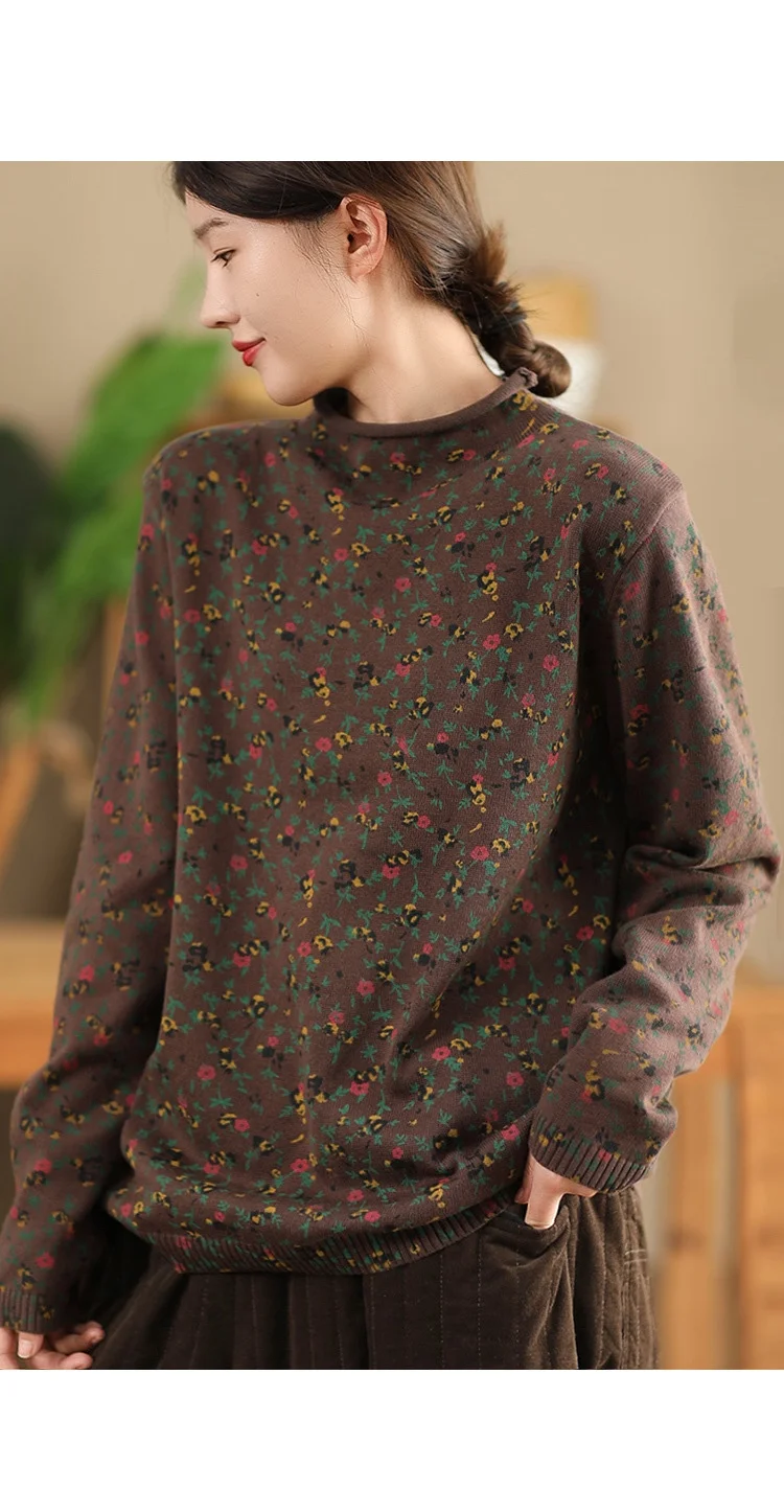 Chicfifth Sweater Women Winter Long Sleeve High Quality Autumn Vintage Top Knitted Cardigan