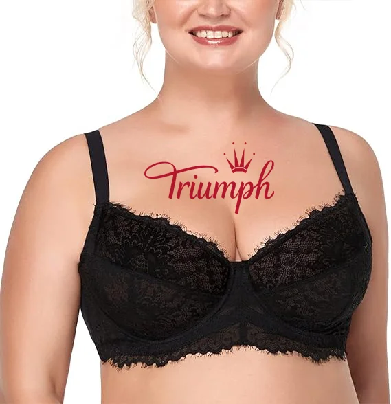 Triumph - 3 piese 🔥Sutien de dama cu cupa intreaga din dantela