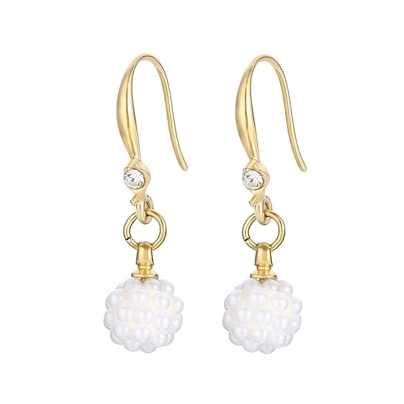 1 Pair Fashion Solid Color Plating Inlay 304 Stainless Steel Stainless Steel Satellite Stone Rhinestones 18K Gold Plated Drop Earrings