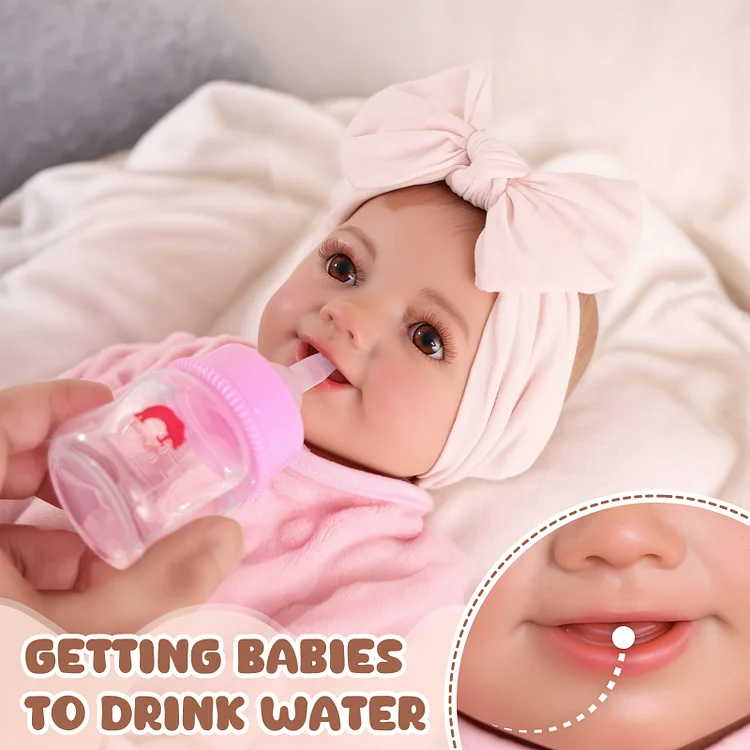 [Wet and Drink System]Babeside Smiling Sunny 17" Reborn Vinyl Baby Little Infant Girl Warm Partner