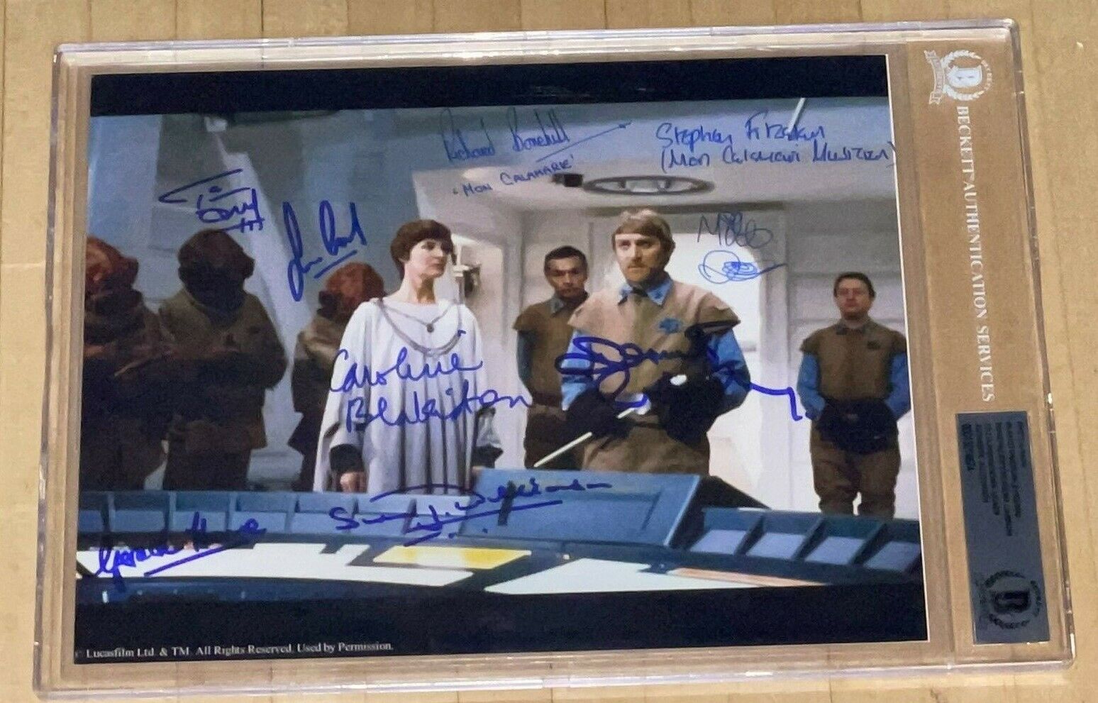 Star Wars ROTJ cast signed ENCAPSULATED 8x10 Photo Poster painting BAS Beckett LOA x9