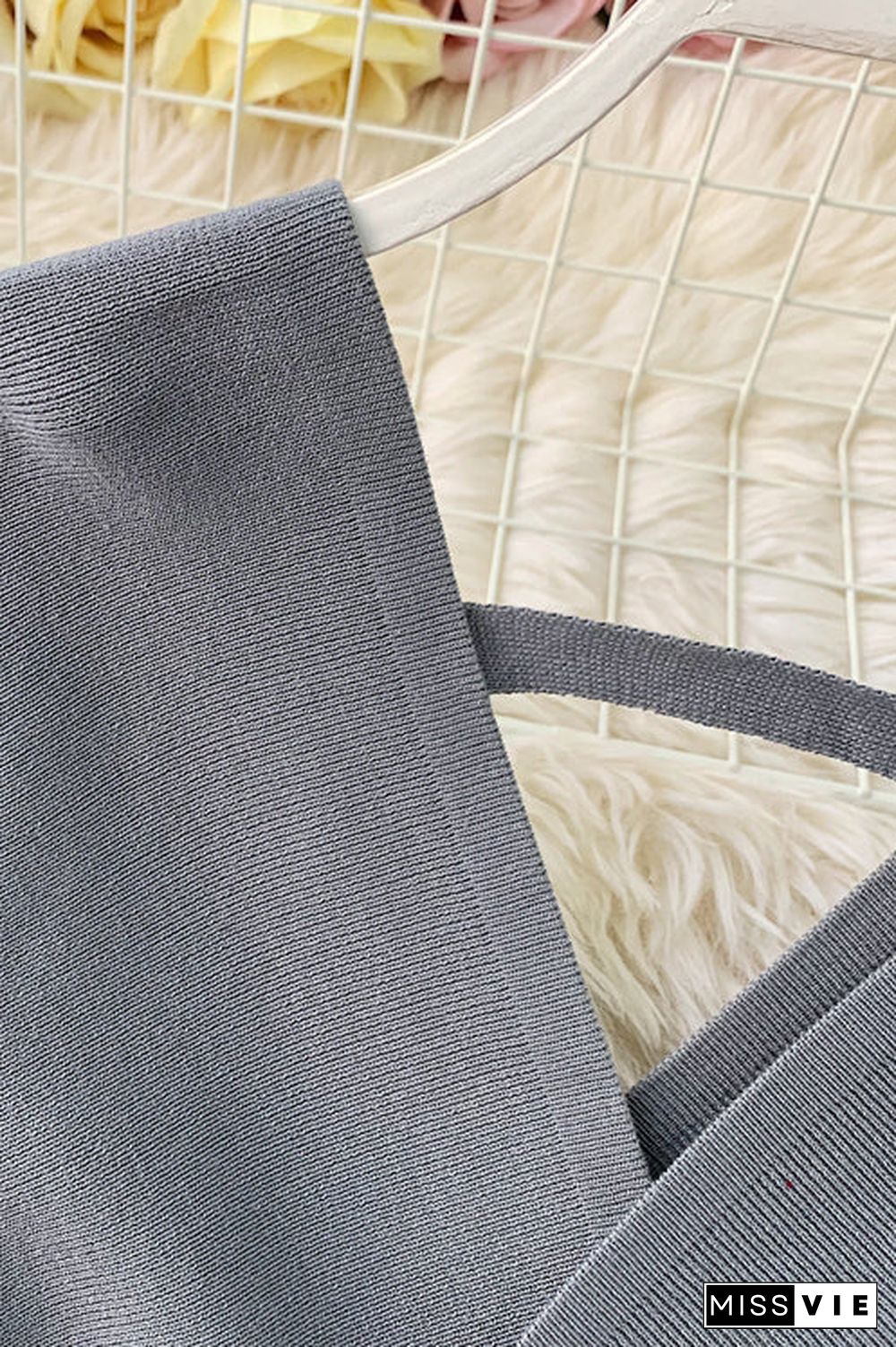 Surplice Wrap Side Slit Sweater Dress