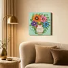 DIY Pre-Framed Flower Vase Button Art Canvas Kit