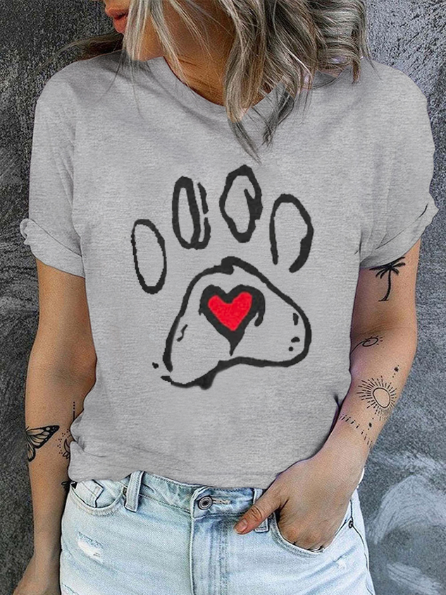 Funny Dog Text Letters Crew Neck Cotton Casual T-Shirt socialshop