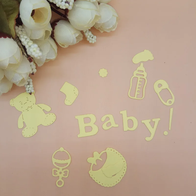 Athvotar Cute Baby bear Suit Set Metal Cutting Dies Stencils DIY Scrapbooking Decorative Craft Photo Album Embossing Folder