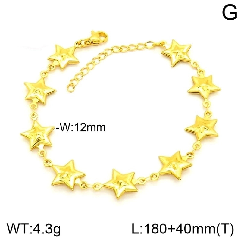 Elegant Minimalist Cross Star Heart Shape 201 Stainless Steel 302 Stainless Steel 304 Stainless Steel Bracelets In Bulk