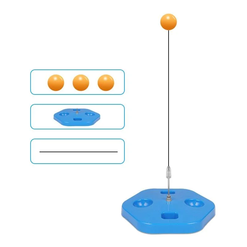 Single Table Tennis Trainer Elastic Flexible Shaft Fixed Ball Training Device, Specification: Blue Without Racket
