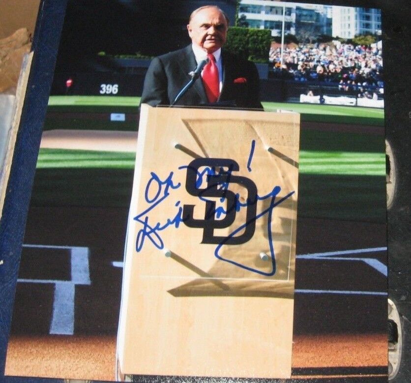 DICK ENBERG SAN DIEGO PADRES EMMY SIGNED 8x10 Photo Poster painting COA AUTOGRAPHED BASEBALL