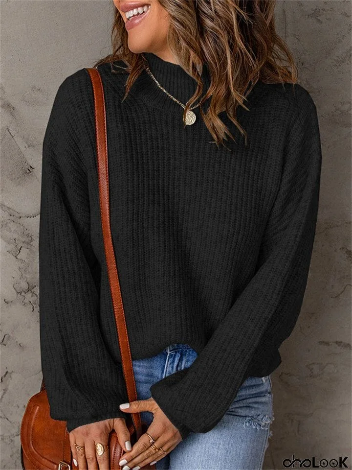 Simple Style Daily Extra Loose Long Sleeve Knitted Women Sweater