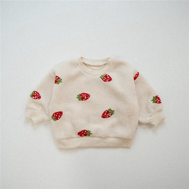 Toddler Animal Strawberry Fleece Sweatshirt 